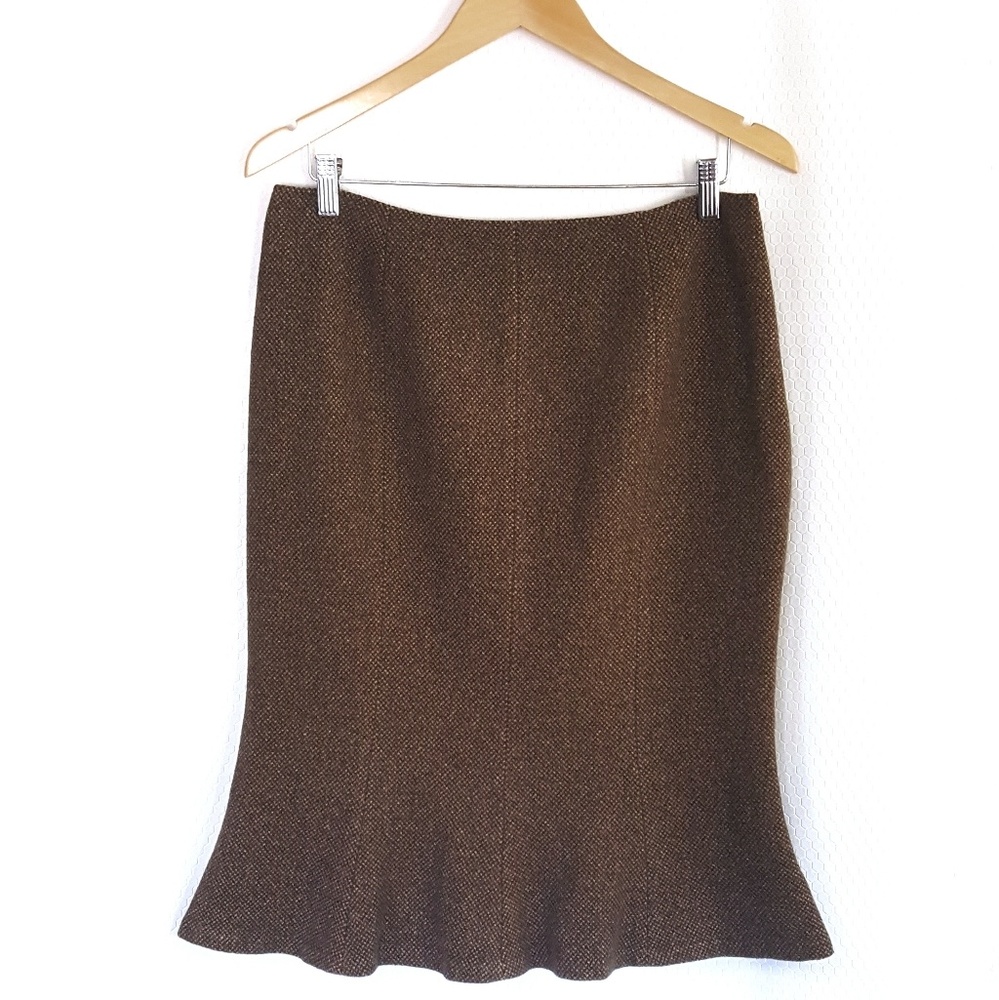 Wool Ralph Lauren Fish Tail Midi Pencil Skirt